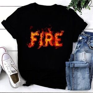 Black Fire Flames T-shirt